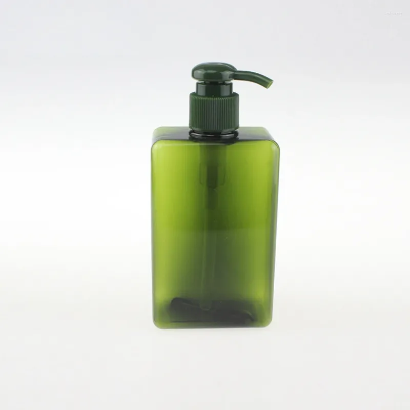 Storage Bottles 280ml Plastic Shampoo Bottle Packaging Empty Square Green PETG Body Lotion Wholesale