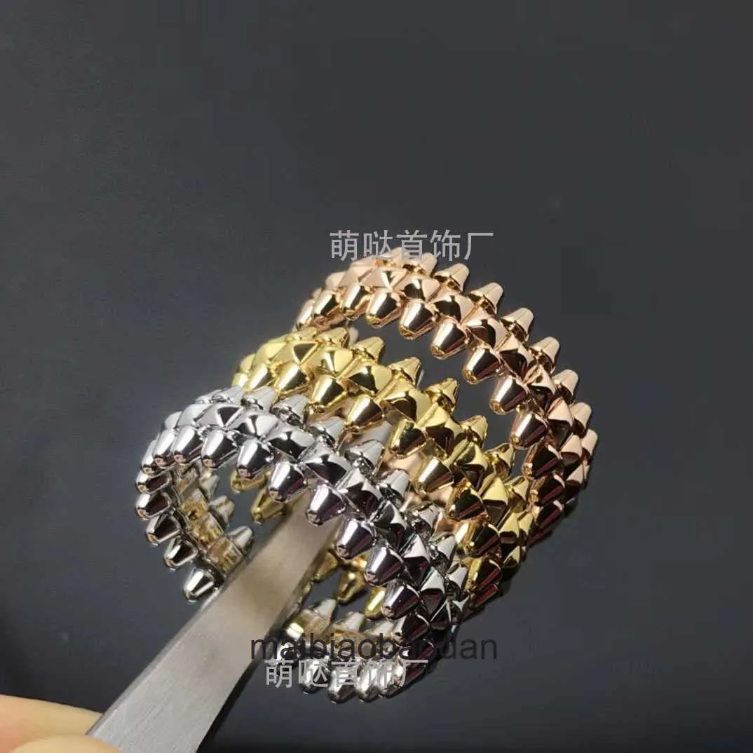 Anéis de jóias de grife de ponta para mulheres Carter New Product V CNC Bullet Head Ring Willow Nail Tell Ring Streaming Fashion Original 1: 1 com logotipo real
