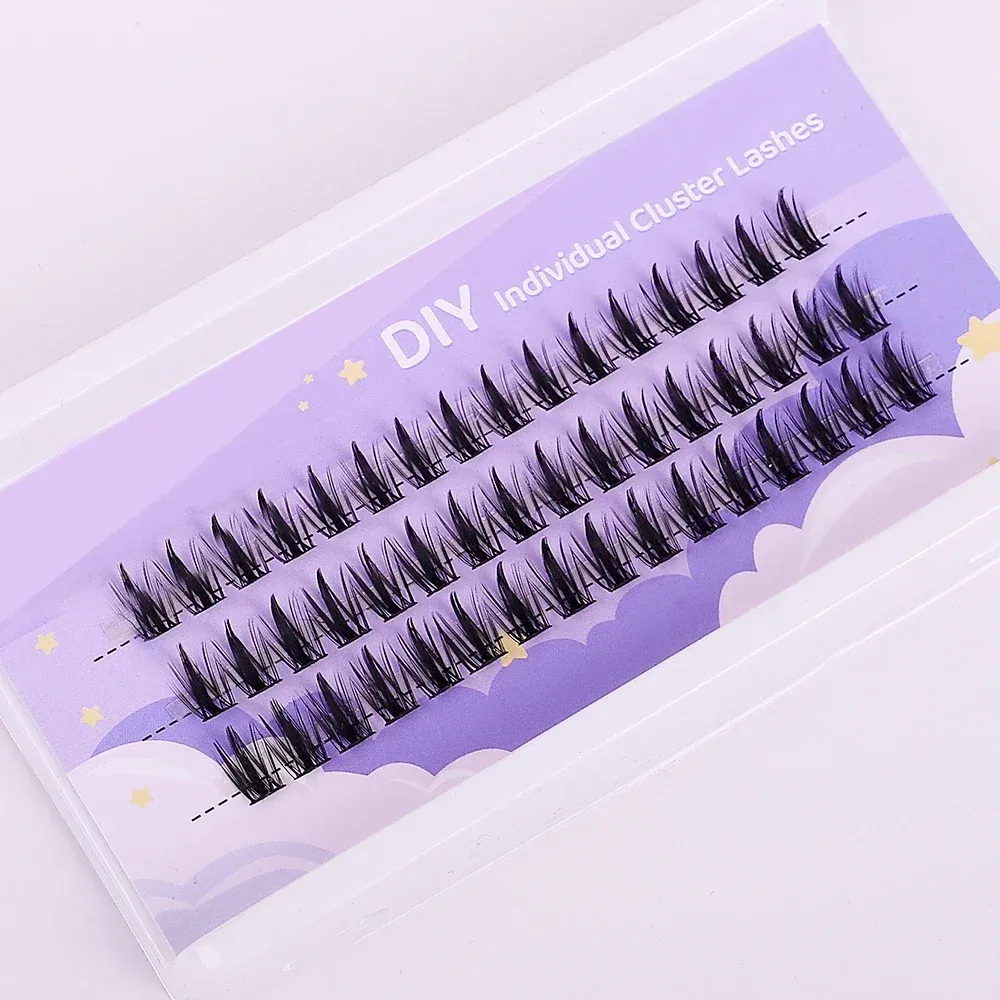 Manga Lashes 48 Cluster 3D Fulffy EXTENSION EXTENSION FLASE FLASE LASHES DRAMATIC LASH PAS