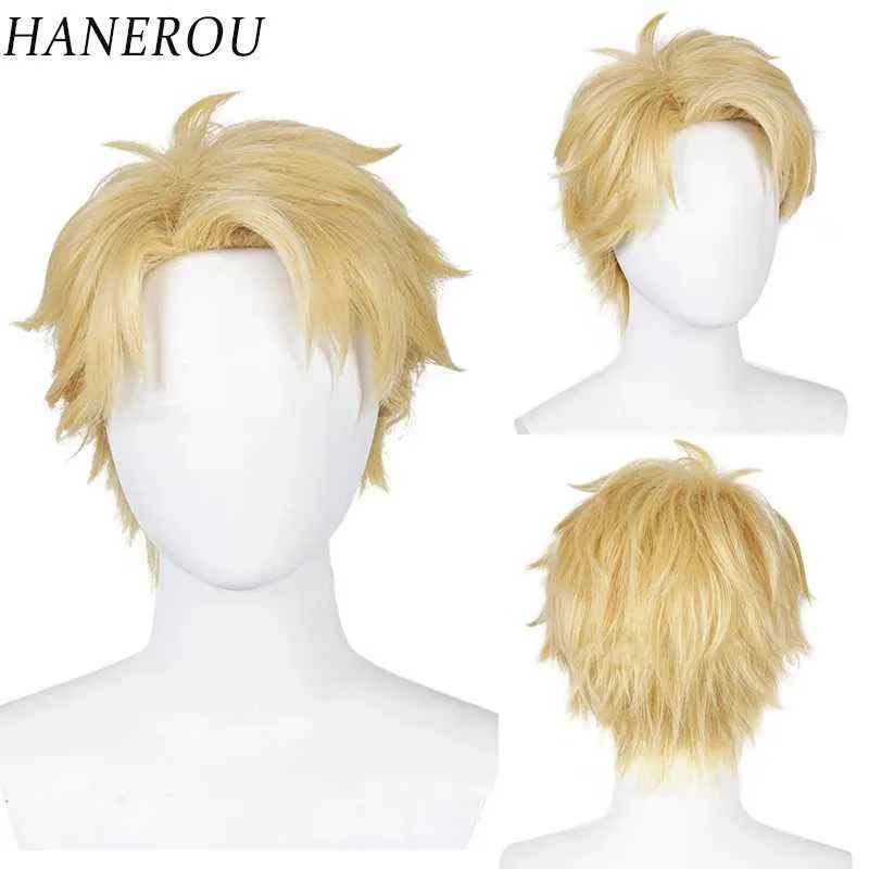 ColorGround Short Afro Anime Cosplay Wig - Blonde, Heat Resistant Synthetic Fiber
