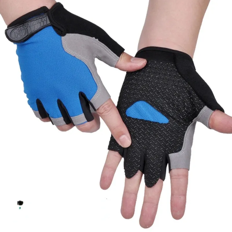 Gants de fitness Men / Femmes d'été Halaloftrafting cyclisme Yoga Body Body Training Thin Breathable non-glissement Gants demi-doigts