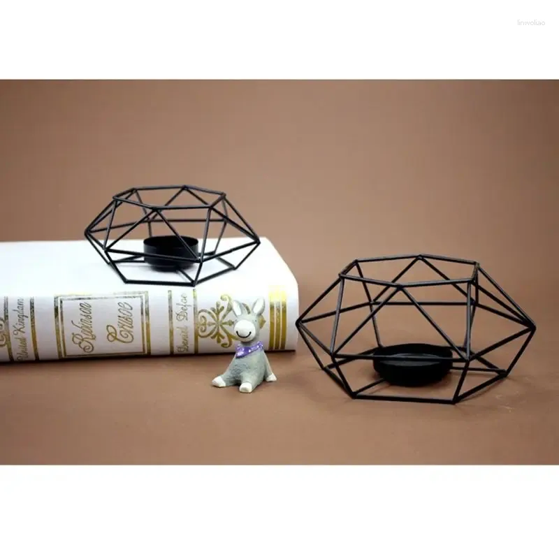 Candle Holders L21A American Style 3D Geometric Candlestick Metal Holder For Wedding Home Decorations