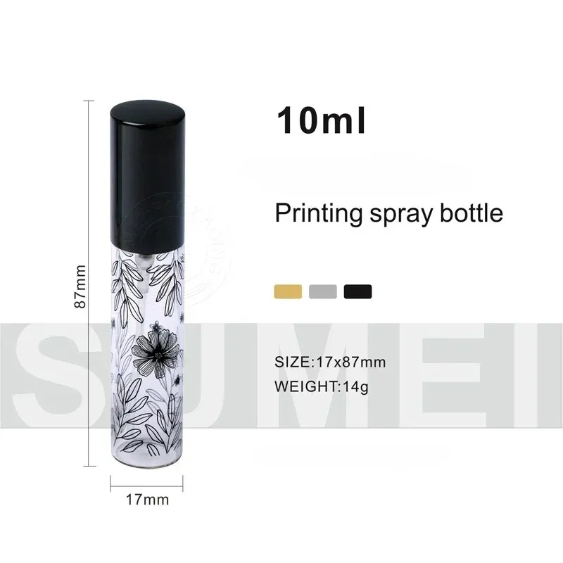 2024 10ML Portable Pattern Glass Perfume Bottle with Atomizer Empty Spray Cosmetic Liquid Mini Refillable Bottles Travel Parfum - for travel