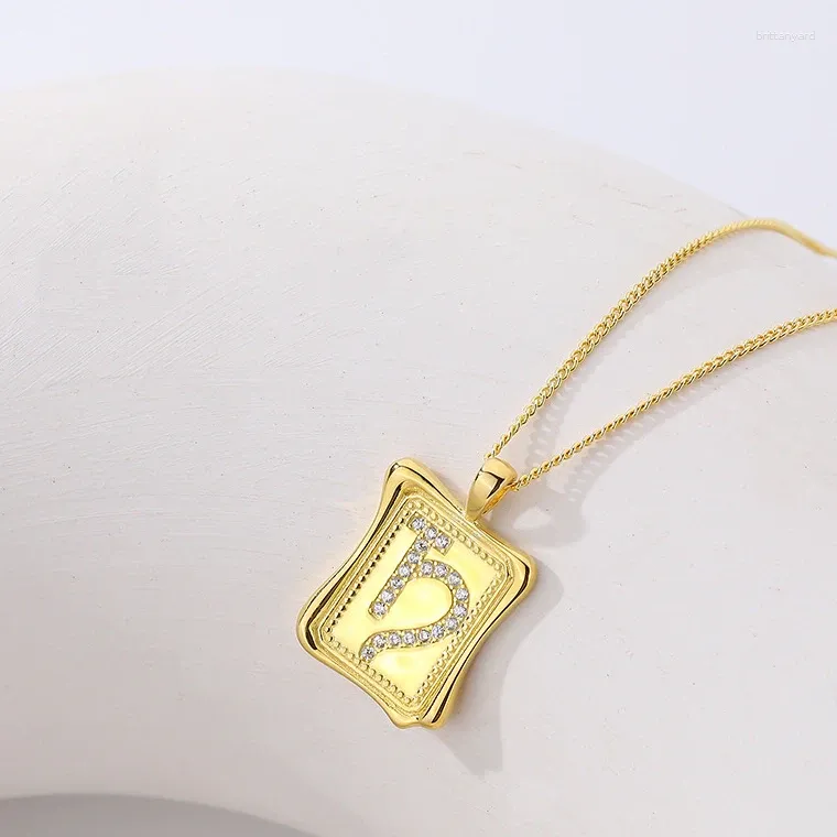 Chains 925 Sterling Silver Rectangle Pendant Zircon Minimalist Necklace For Women Jewelry Wholesale Free Laser Logo