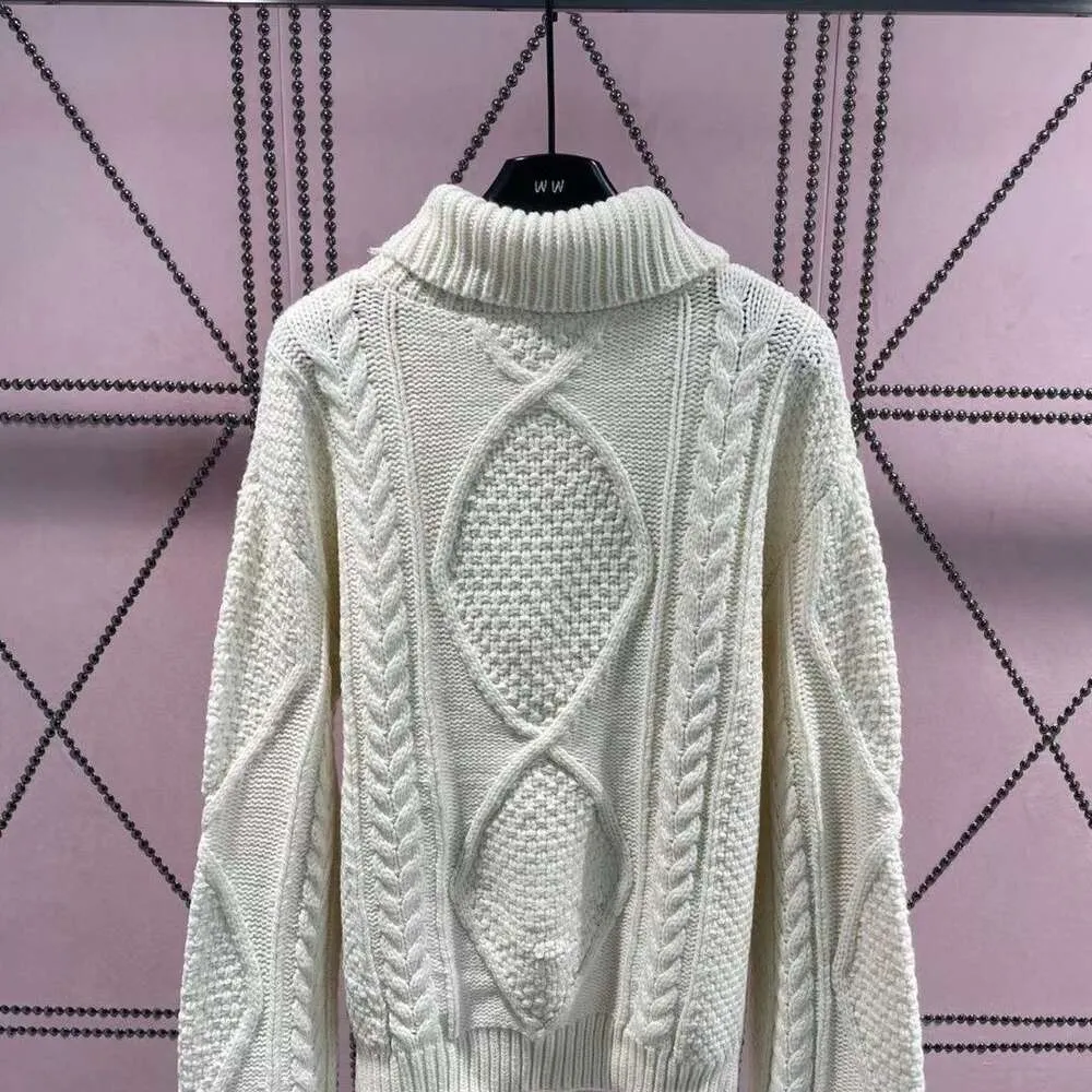 Piccola folla autunno e inverno Nuovo ricamo trionfale arco trionfale Fritto colpi di coltura alto Collar Pullover Pullover Lanzy Luzy Magi di lana arricciata morbida Donne di lana cerosa