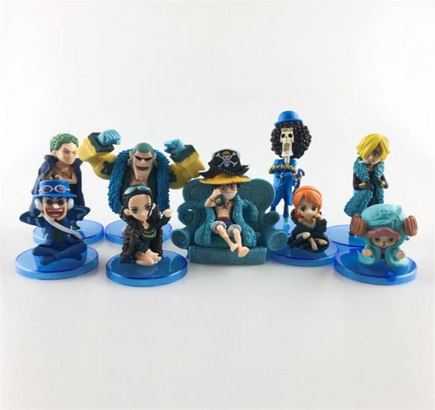 Jednoczęściowe figurki Zestaw 9 sztuk Anime Cartoon Figure Model Model zabawek Ręcznie wykonane PCV Ozdoby lalki dla luffy cień charakterystyczny 2162204