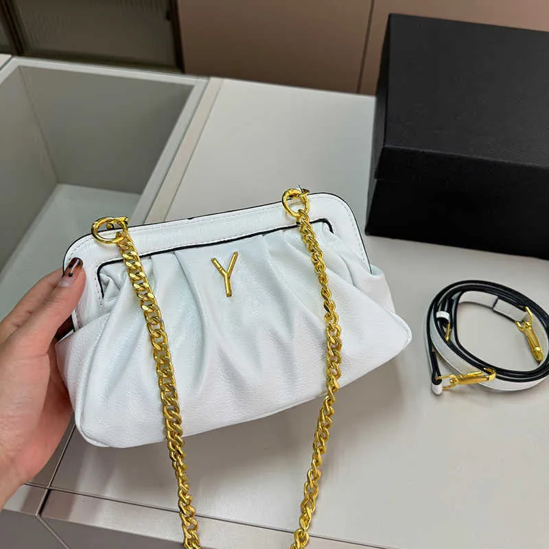 Bulutlu çanta çapraz vücut dokuma çanta tasarımcısı kadın çanta lüks deri marka zinciri omuz çantaları beyaz siyah kadın kavrama 240418