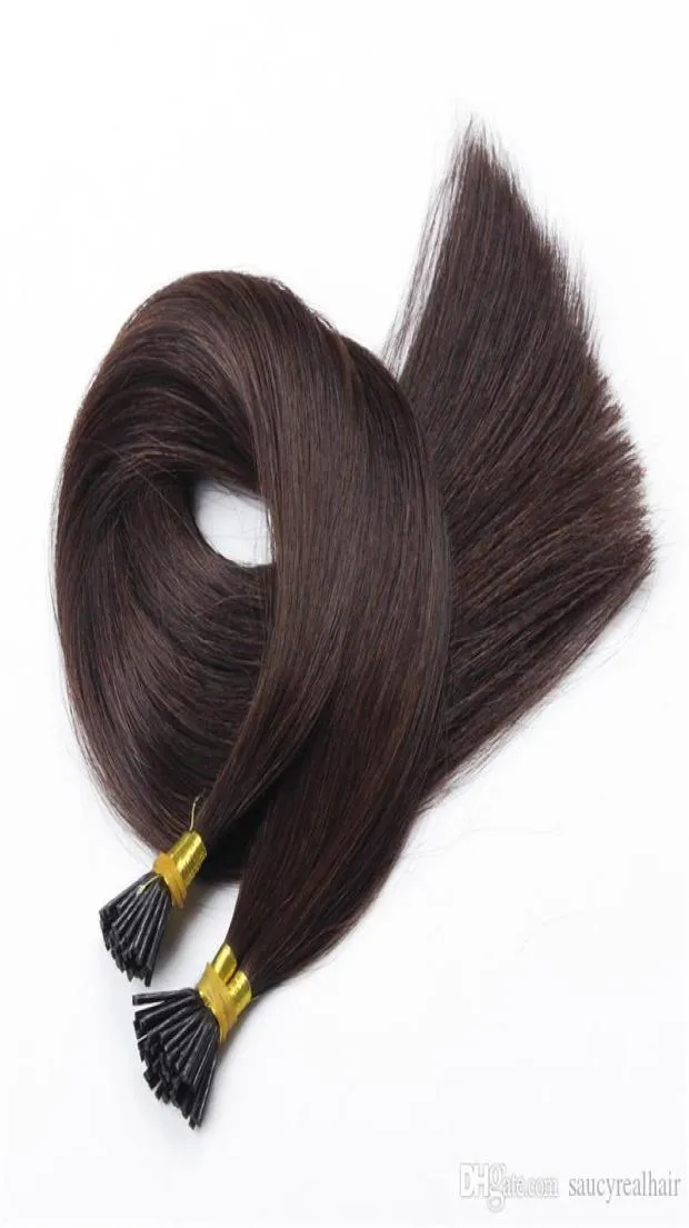 Colore marrone scuro Prebonded I Stick punta brasiliana remy estensione per capelli umani 05g filo 2 300strands 150g6380872