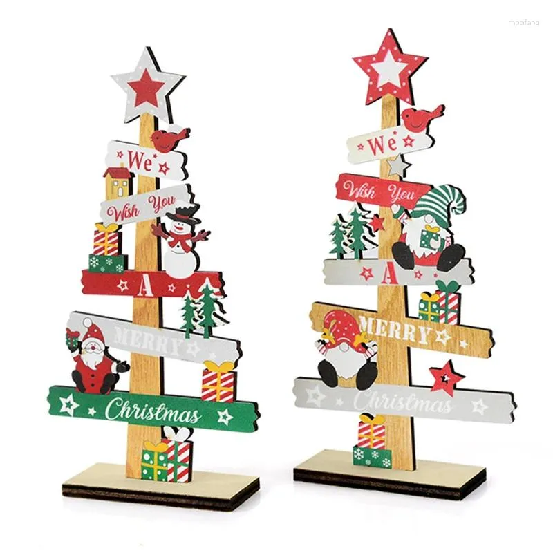 クリスマスの装飾木製の木サンタクロースdiy xmasデスクトップ飾りサインプラーク陽気な装飾年の年の子供の贈り物