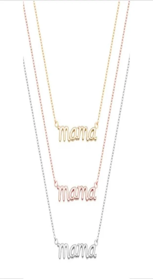 Small Mama Mom Mommy Letters Necklace Stamped Word Initial Love Alfabet Mother Halsband för Thanksgiving Mother039S Day Gifts7039367