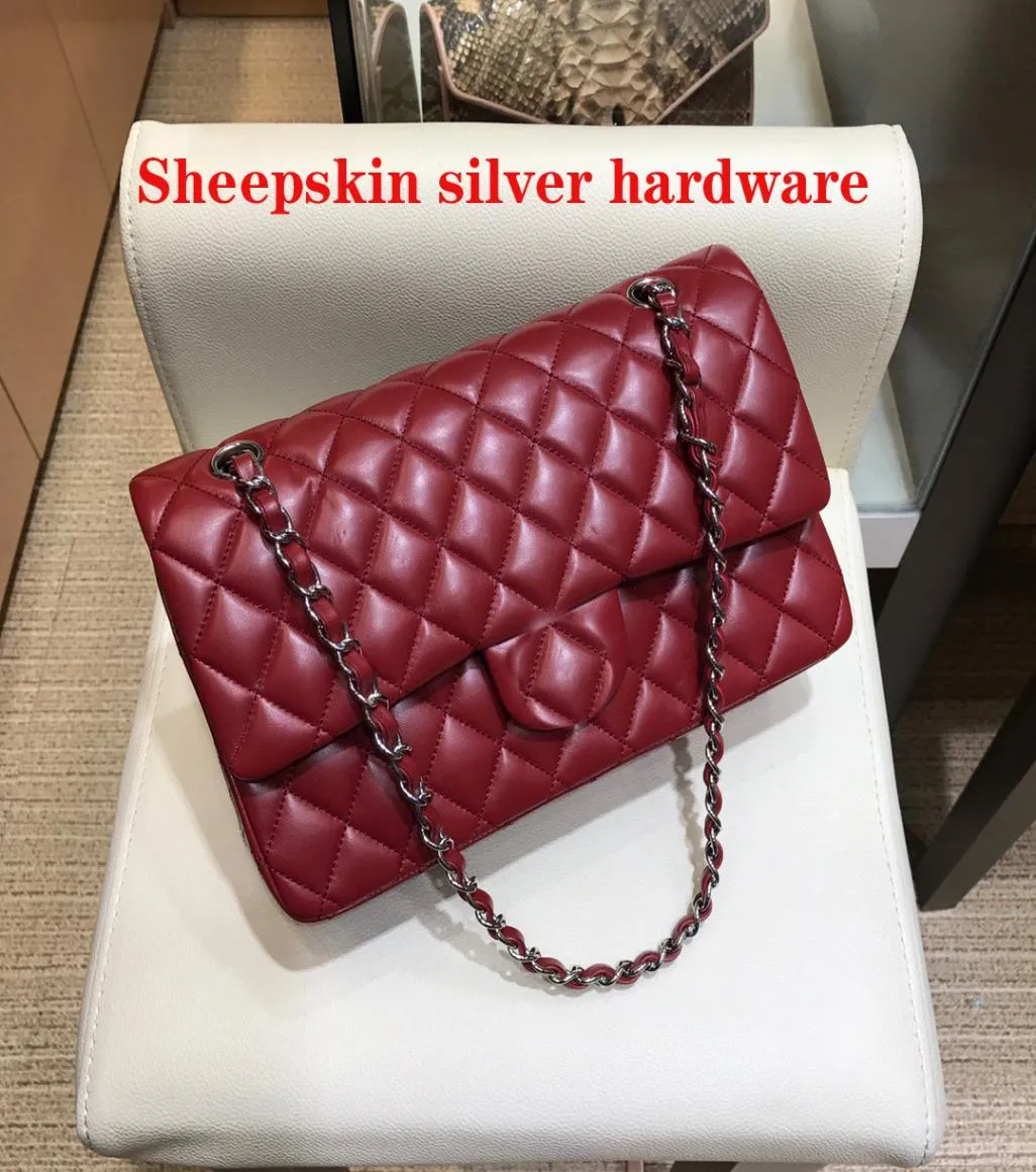 5A Handväskor Kvinnor Cross Body Bags Brand Luxury Designer Sheepskin Lamb Leather Gold Chain 25cm randiga plånboksdesigners Purse Shou8681915