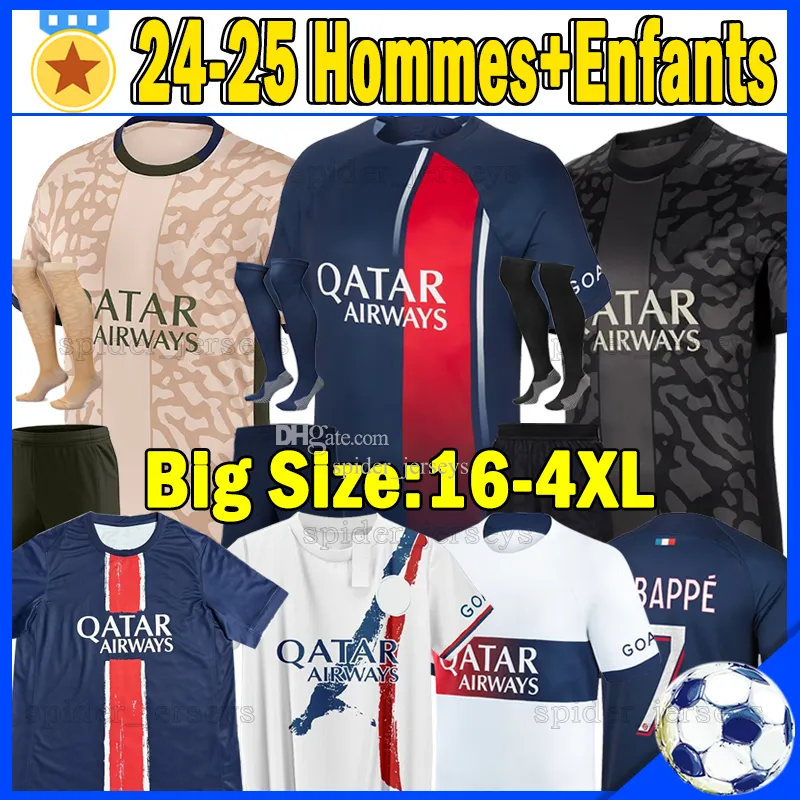 Xxxl 4xl mbappe o.dembele koszulki piłkarskie 23 24 Hakimi G.Ramos Kolo Muani Verratti Marquinhos Psges Maillots de Football koszulki 2023 2024 fanów Wersja dla dzieci zestawy dla dzieci