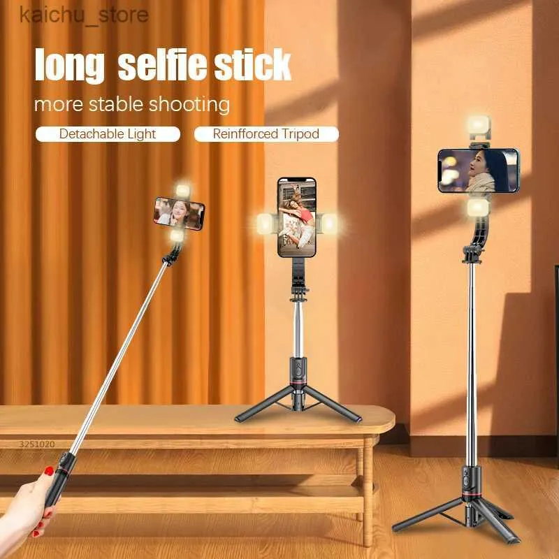 Selfie Monopods FgcLy Bluetooth pliable Stick Selfie sans fil avec télécommande de déclencheur léger Take Photos Trépied pour iOS Android Y240418