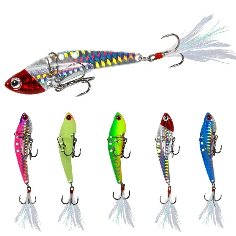 1 PCS Metal Lure Lure Blade Vib Dragon Blood Trough Hook Tonga Vibração Tackle de pesca Crankbait Vibrações afundando isca dura