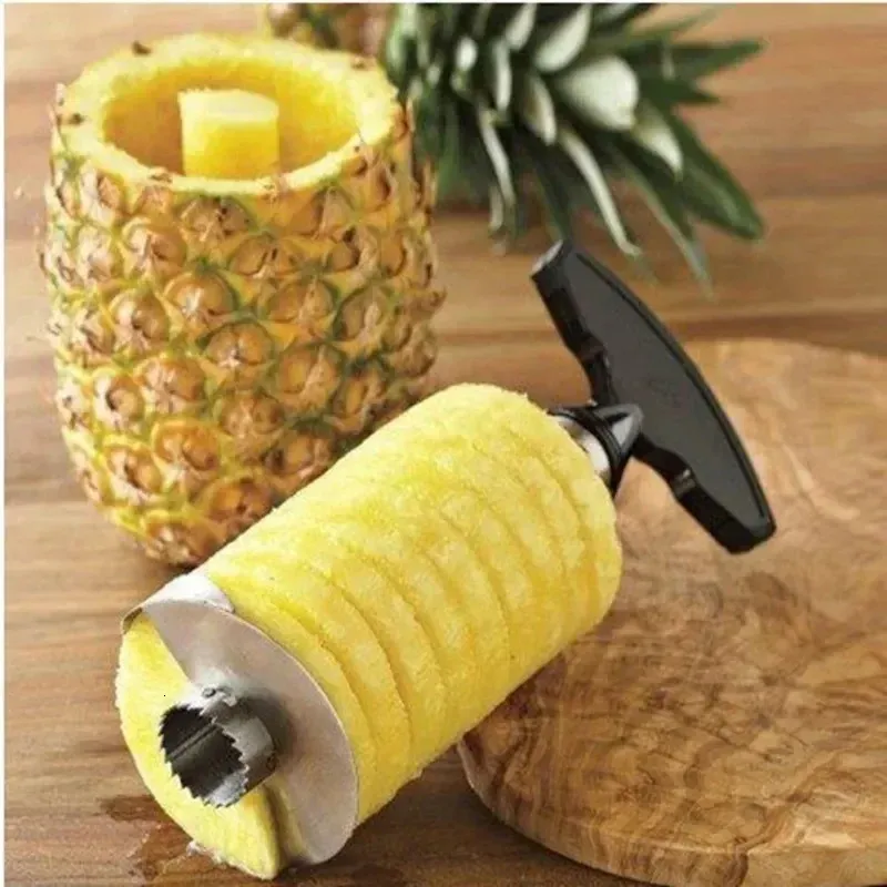 Ananas skivor Peeler Cutter Parer Knife Rostfritt stål Kök fruktverktyg Matlagning Kök Tillbehör Gadgets 240415