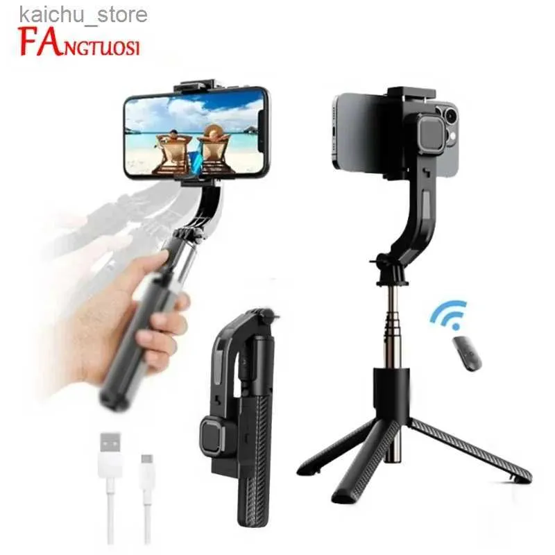 Selfie monopods Fangtuosi Bluetooth Holdhell ​​Gimbal Stabilizer per cellulare Solde Selfie Stick Regolable per smartphone Live 2024 New Y240418