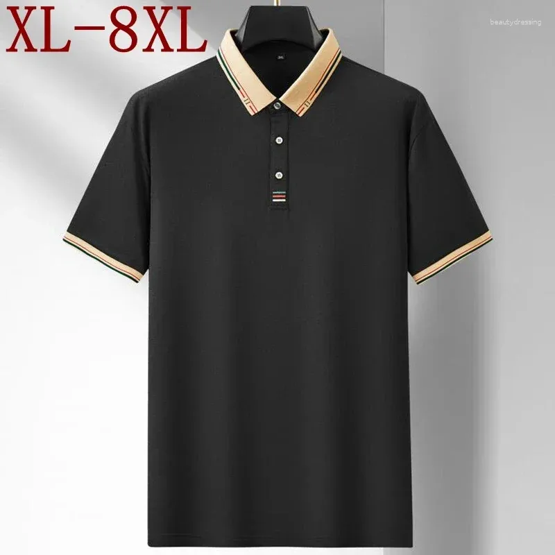 Polos męski 8xl 7xl 6xl luźne koszule dla mężczyzn topy 2024 Summer męskie koszulka polo z krótkim rękawem