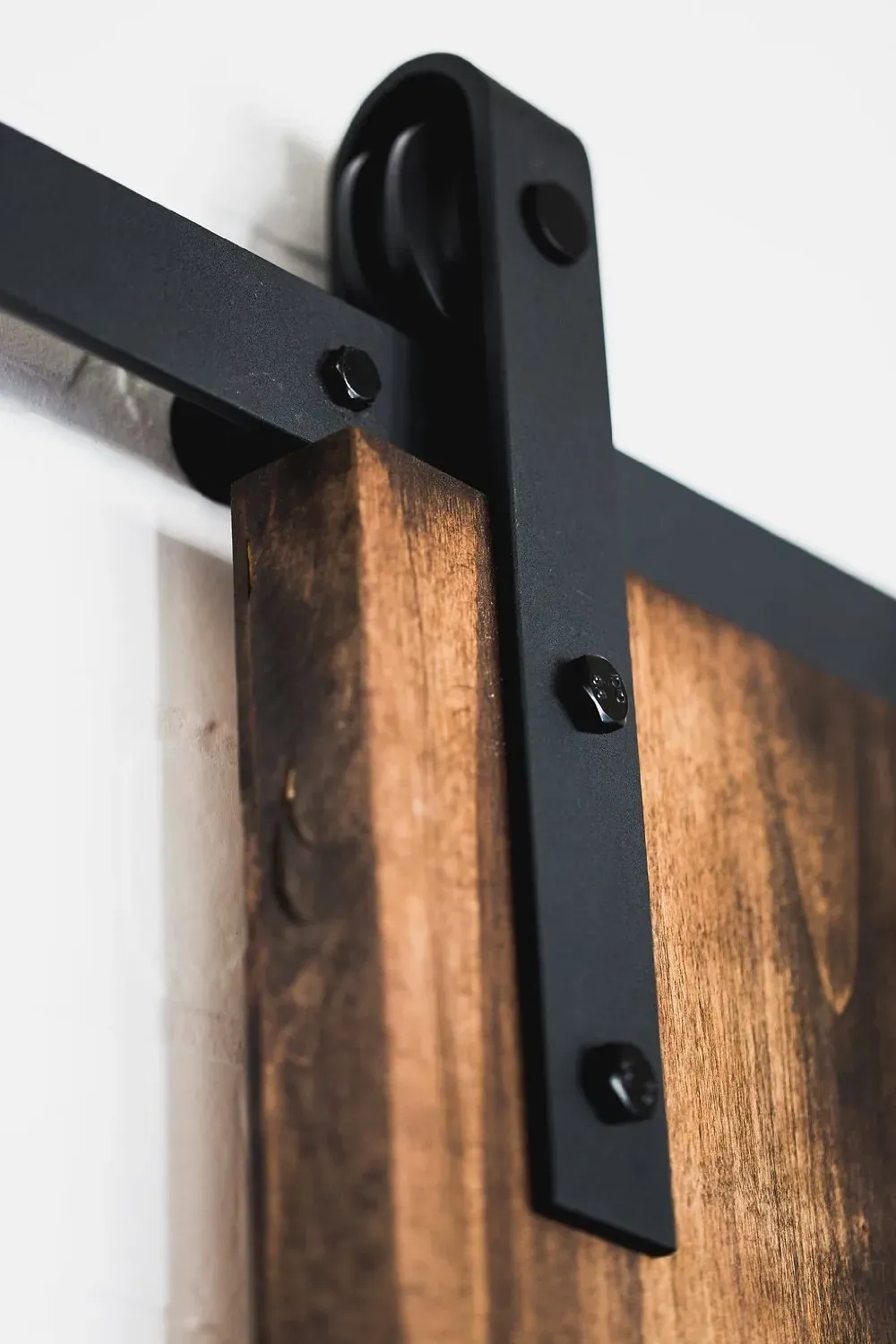 Hardware classico classico antico rustico nero in legno porta scorrevole porta hardware interno kit set di rulli per binario americano