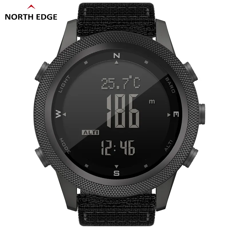 North Edge Apache-46 Men's Sports Smart Watch Digital Altímetro Barômetro Câmera habilitada com estojo de metal para iOS com bússola