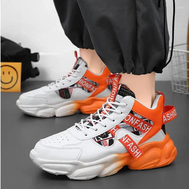 Casual Shoes For Men Men's Sneakers Fashion Bekväm snörning Mens High Top Sport Running Tennis Platofm Footwear