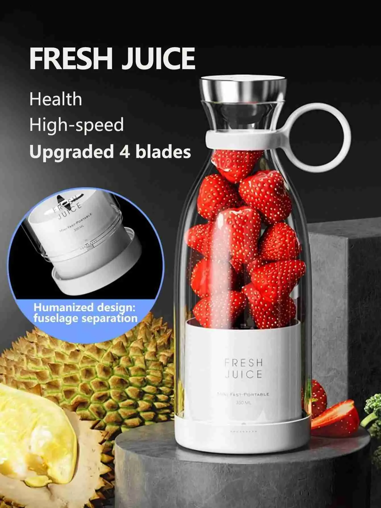 Juicers Wireless Charging 4-piece Electric Juice Maker Mini Portable Mixer Fruit Mixer Extractor Multi functional Juice Maker Y240418