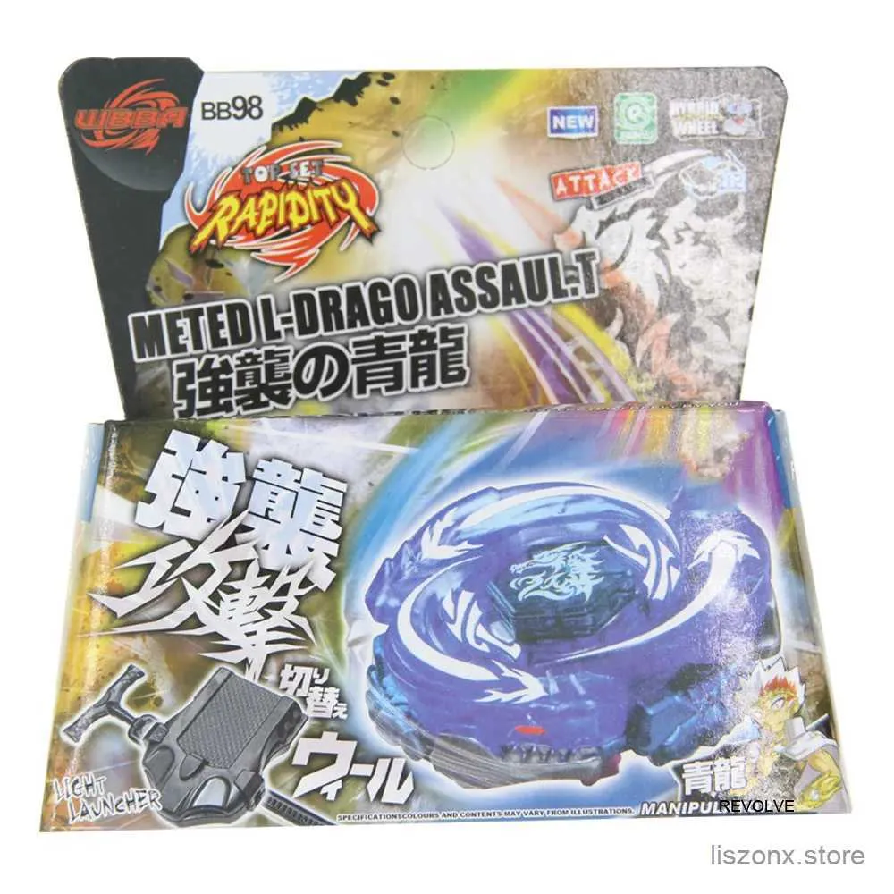4D Beyblades B-X Toupie Burst Beyblade Spinning Top Meteo L-Dragago Rush Red BB-98-Starter Set With Launcher