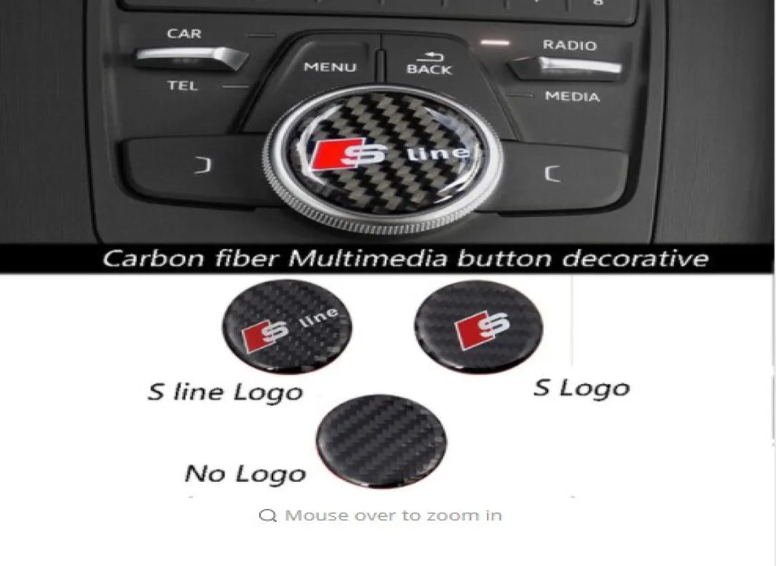 Auto-design per auto-auto in fibra di carbonio Multimedia Multimedia decorativa adesiva 3D per A4 B9 2017 Accessori per interni EMBLEME ANNO9418955
