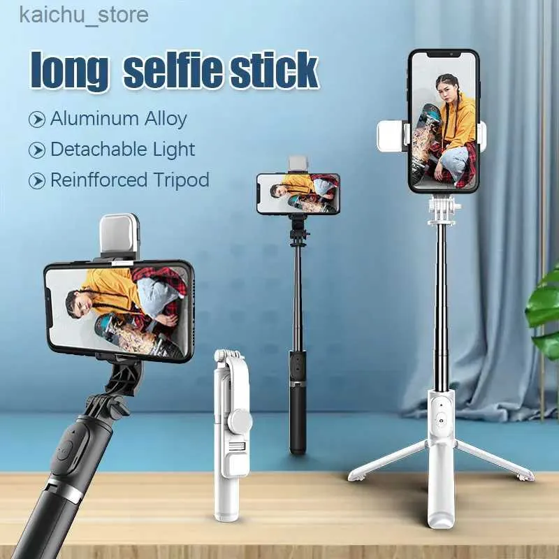 Monopodi selfie fangtuosi Nuovo lungo wireless Bluetooth-Bluetooth Selfie Stick Mini Tripode Otturatore Mini Tripode Controllo per iOS Android Hot Y240418