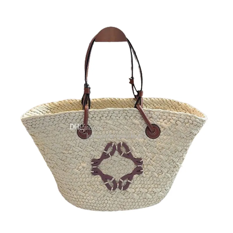 Bolsa de designer de bolsa de praia bolsa de palha de férias sacos de compras de férias tranças bolsas clássicas moda moda moda anagram cesto bolsa de crochê de crochê bolsas