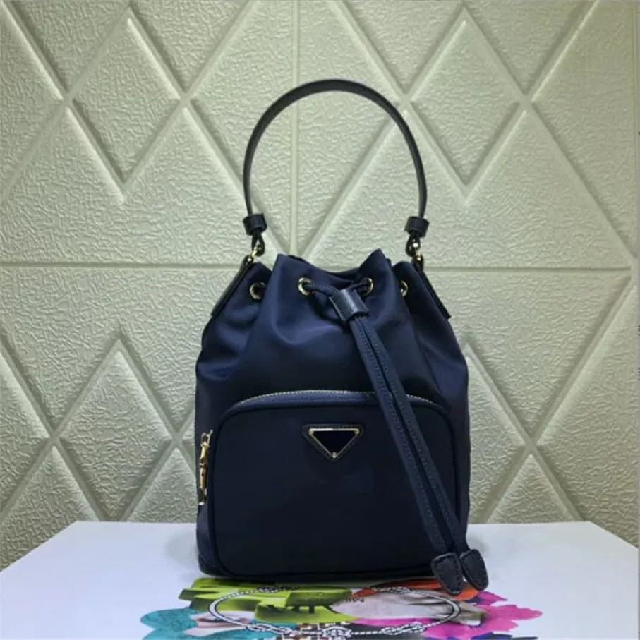 Designer-Fashion Bucket Shoulder Bag Women Drawstring Crossbody Bag Female Messenger Bags Ladies nylon Handbag2587