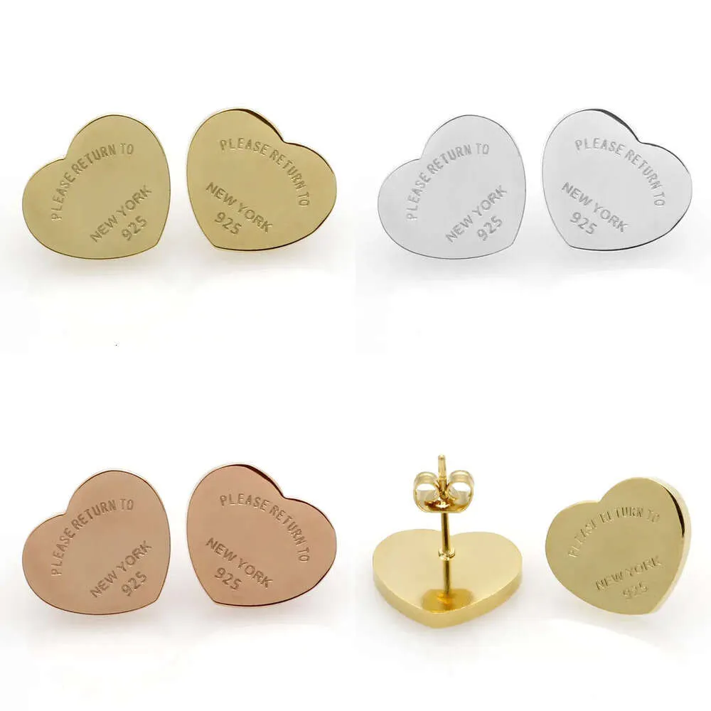 Designer Ooringen Women Fashion Heart Love Stud Classic Size roestvrij stalen paar Geschenken Designer Sieraden Betrokkenheid oorbellen