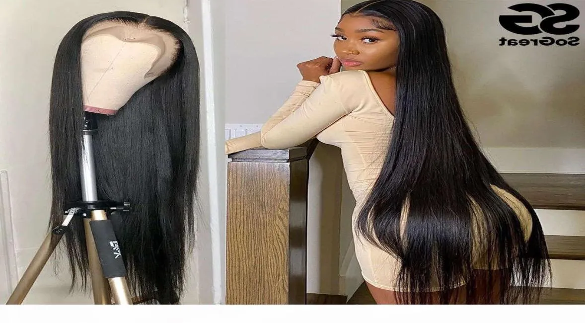 28 30 40 Inch Human Wigs for Black Women Pre Plucked Brazilian Hair 13x4 Frontal Full Hd Straight Lace Front Wig2611277