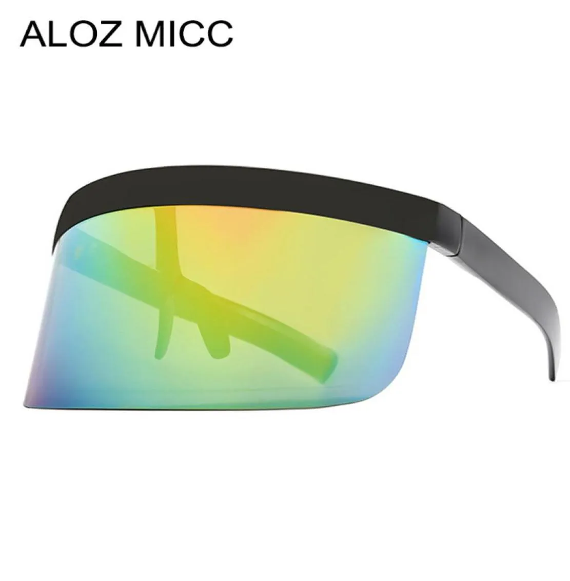 ALOZ MICC Luxury Big Frame Shield Visor Solglasögon Män 2019 Märkesdesigner Sexig överdimensionerad retro spegel solglasögon för kvinnor eyewe2584283