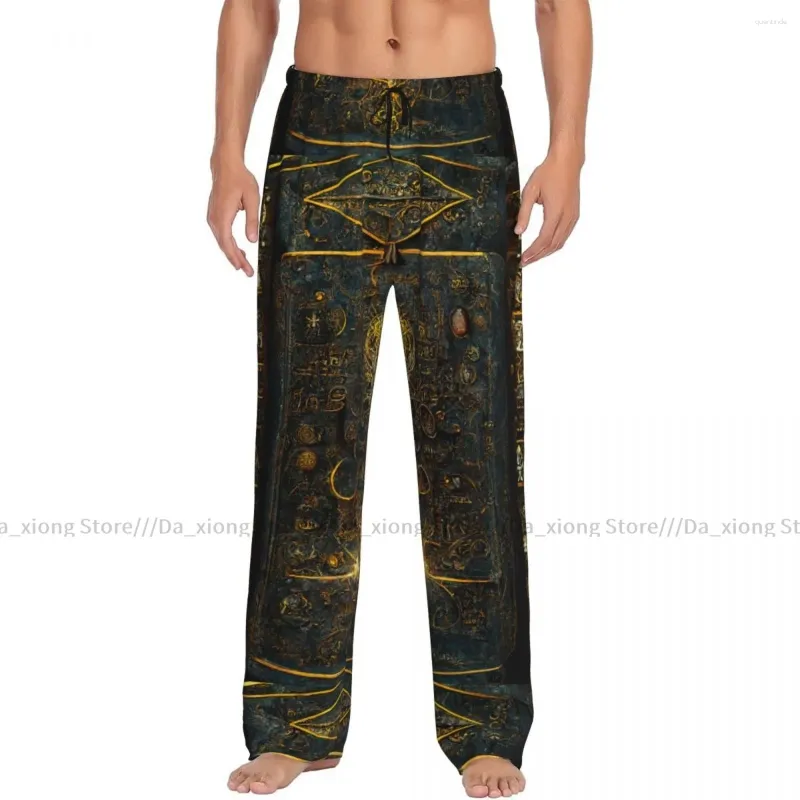 Men's Sleepwear Ancient Book With Glowing Magic Spells And Runes Mens Pajamas Pyjamas Pants Lounge Sleep Bottoms