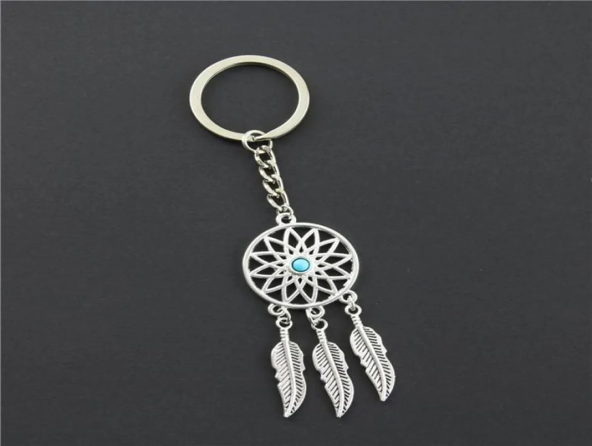 2018 Fashion Dream Catcher Tone Key Chain Silver Ring Tassels Keyring Клавиатура для Gift1024605