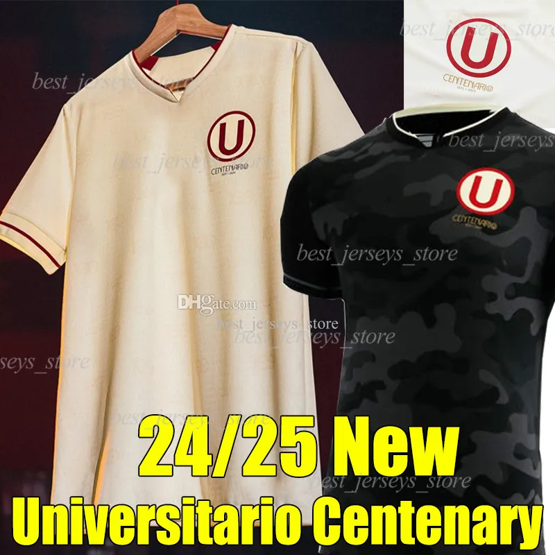 24/25 Club Universitario de Defortes 축구 유니폼 페루 세 번째 2024 Centenary Home Kit 100th Los Cremas 남자 팬 팬 버전 LA U 3 축구 셔츠 2025