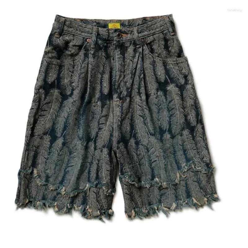 Herren Shorts Kapital Japaner Stil Feather Denim und Frauen Mode lässig Frühling Sommer lose