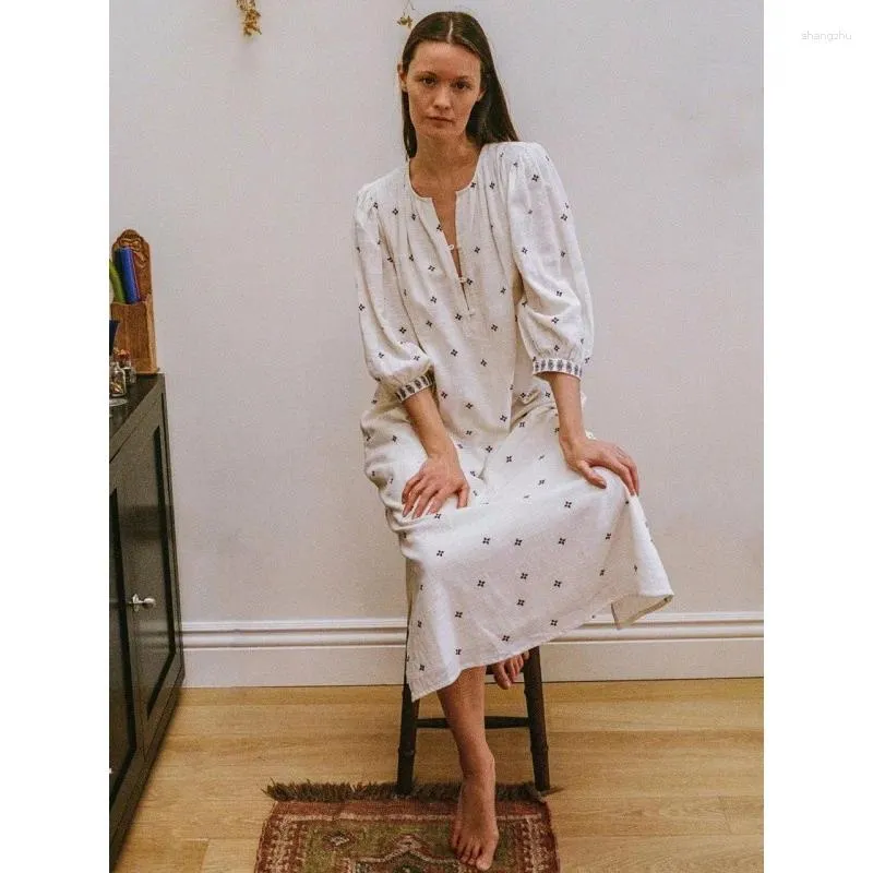 Boho Cotton Midi Dress with Embroidery and Lantern Sleeves for Spring and  Summer, Mid-Calf Length, Pullover Closure, Hooded Collar from Dhgate Basic  & Casual Dresses - price 69.07