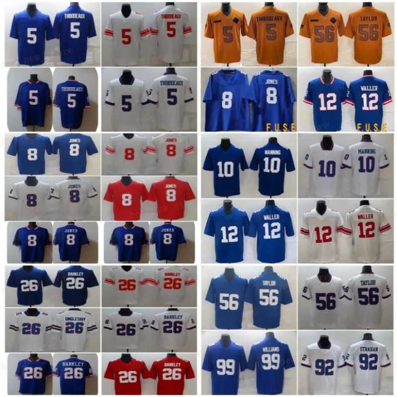 Saquon Barkley Kayvon Thibodeaux Football Jersey Daniel Jones Lawrence Taylor Darren Waller Michael Strahan