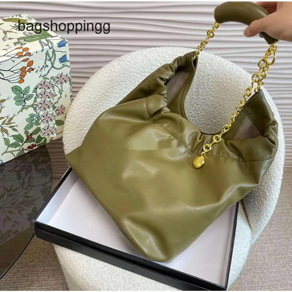 Bolsa de grife de bolsa de grife Espanha Squeeze Totes Mulheres Bolsas Garota Couro Crescente 2024 Tote Nova Cadeia Moda da axila FRT5