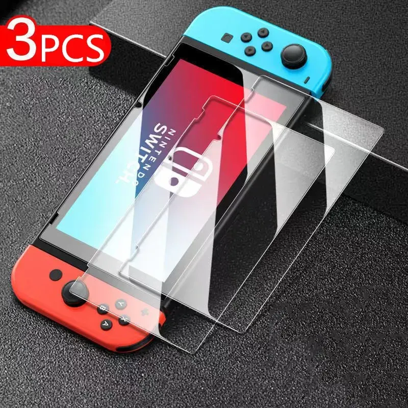 Игроки 1/2/3PCS Закрашенное стекло для Nintend Switch NS OLED Protective Screction Protector Film для Nintend Switch Accessories Film