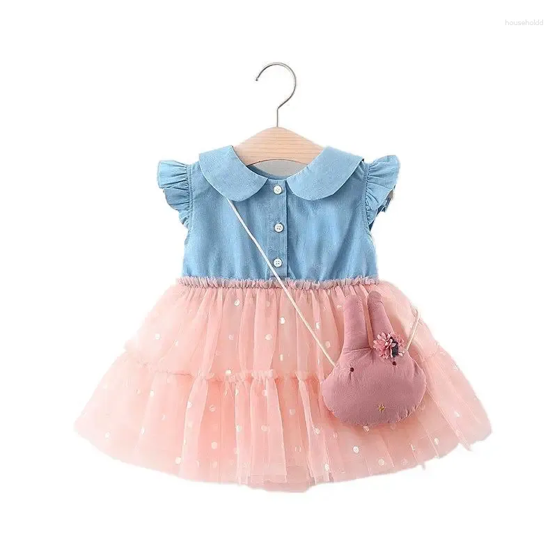 Meisjesjurken zomer babymeisjes kinderen splicing mesh prinses jurk kinderkleding groothandel 1-3 jaar