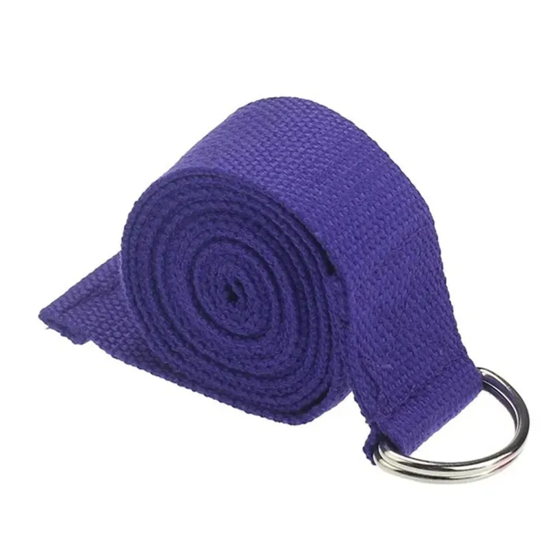 1.8mx3.8cm Yoga Strap Durable Cotton Exercise Band Adjustable D-ring Buckle Provides Flexibility for Yoga Stretch Pilates