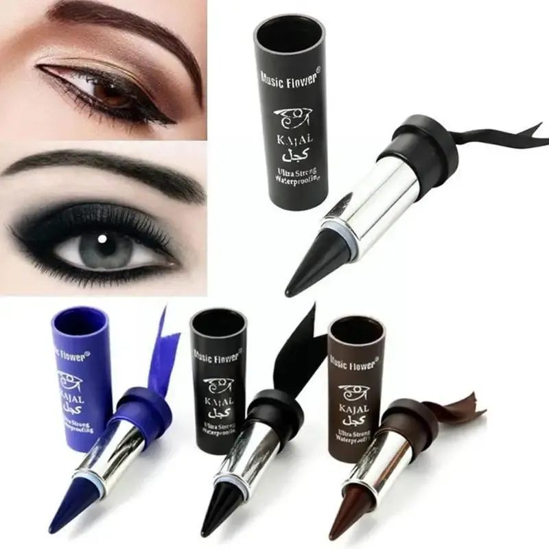 Eyeliner kobiety dymne oczy ołówek ołówek grube ołówek Bold oczy niebieskie eyeliner czarna rurka szminka