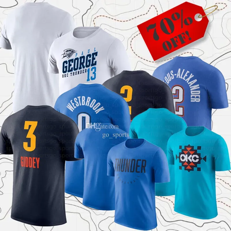 Topstees Men Fan Brand Fans Basketball Shirts 0 Westbrook 3 Josh Giddey 13 George 2 Shai Gilgeous 7 Chet Holmgren Tops Tees Lady Lady SP