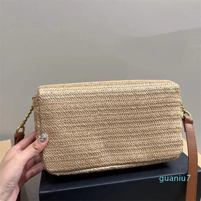 Женщины плетения мессенджерный пакет соломинку на плечо сумочка высокого качества сумочка кошелька мода золотая оборудование