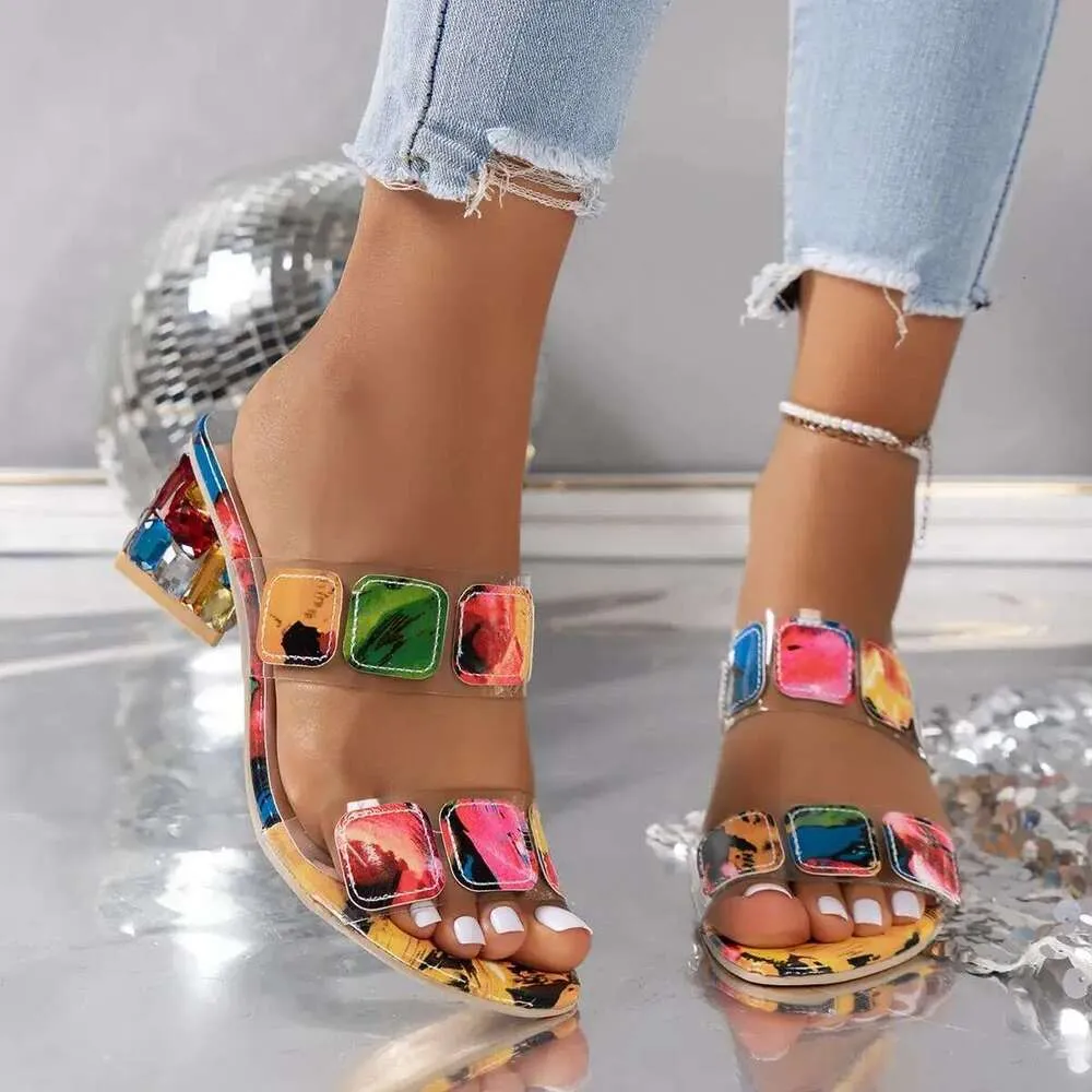 Save Big on Bulk Womens Slippers Heels Women's Slippers With A Heel Glitter  Block Heel Slides, Fashionable Jelly Slippers For Women, Square Toe Low