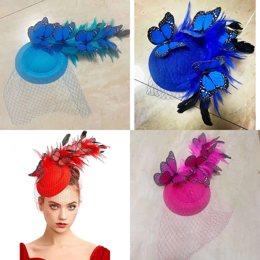 BRIM BURSO BALET BRIED CHAPAIS FASCINATOR PARA ACESSORES DE CASAS MULHERES MULHERES ELEGENTES BORBERFLY CABEÇA Igreja Fedora Cap Hair Pin Hat Hat 230602