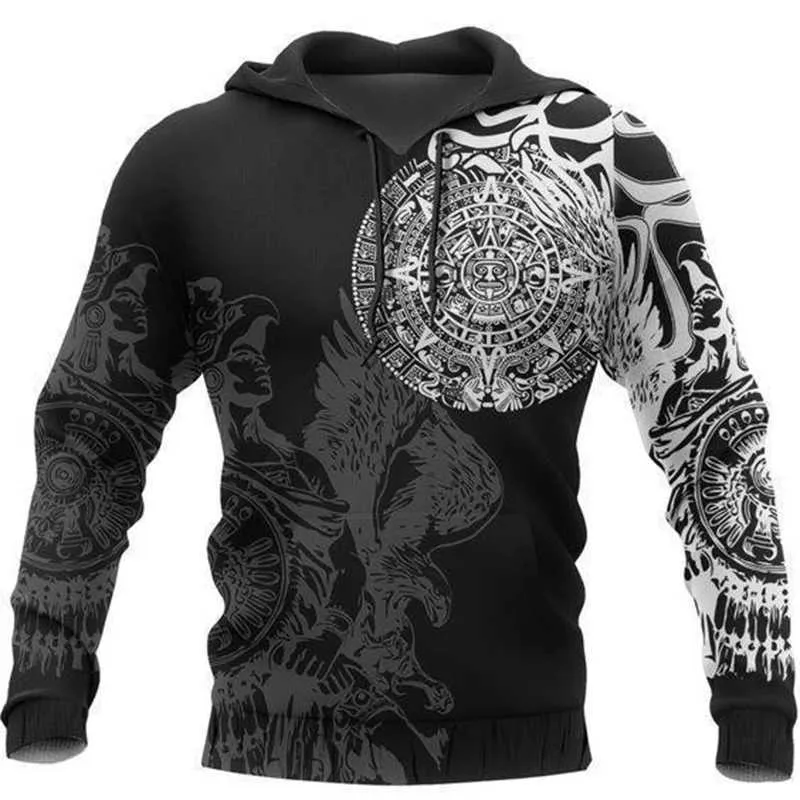 GLUDEAR Men's Vikings Tattoo Norse Mythology 3D Print Hoodie – Bold Graphic Pullover - View #8