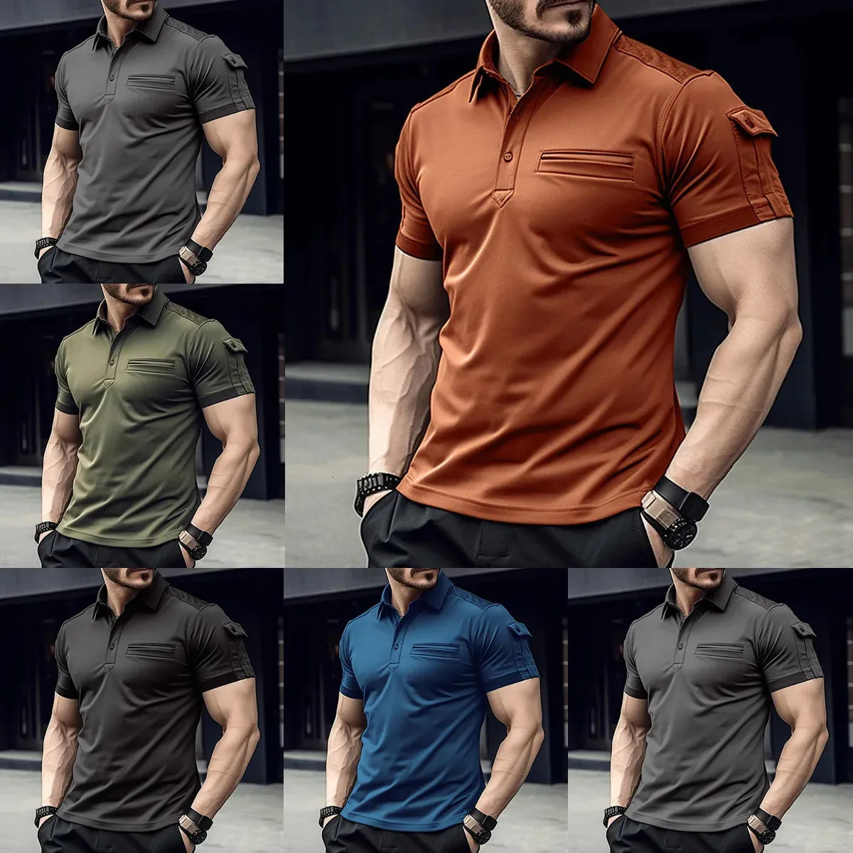 Polos de bolsillo para hombres del brazal